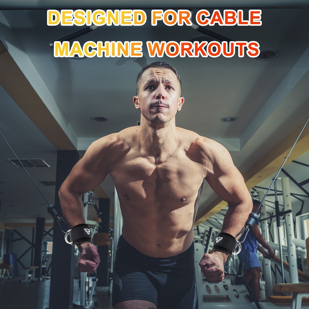 Adjustable Wrist Cuffs Straps with Dual D-Rings for Cable Machine Workouts