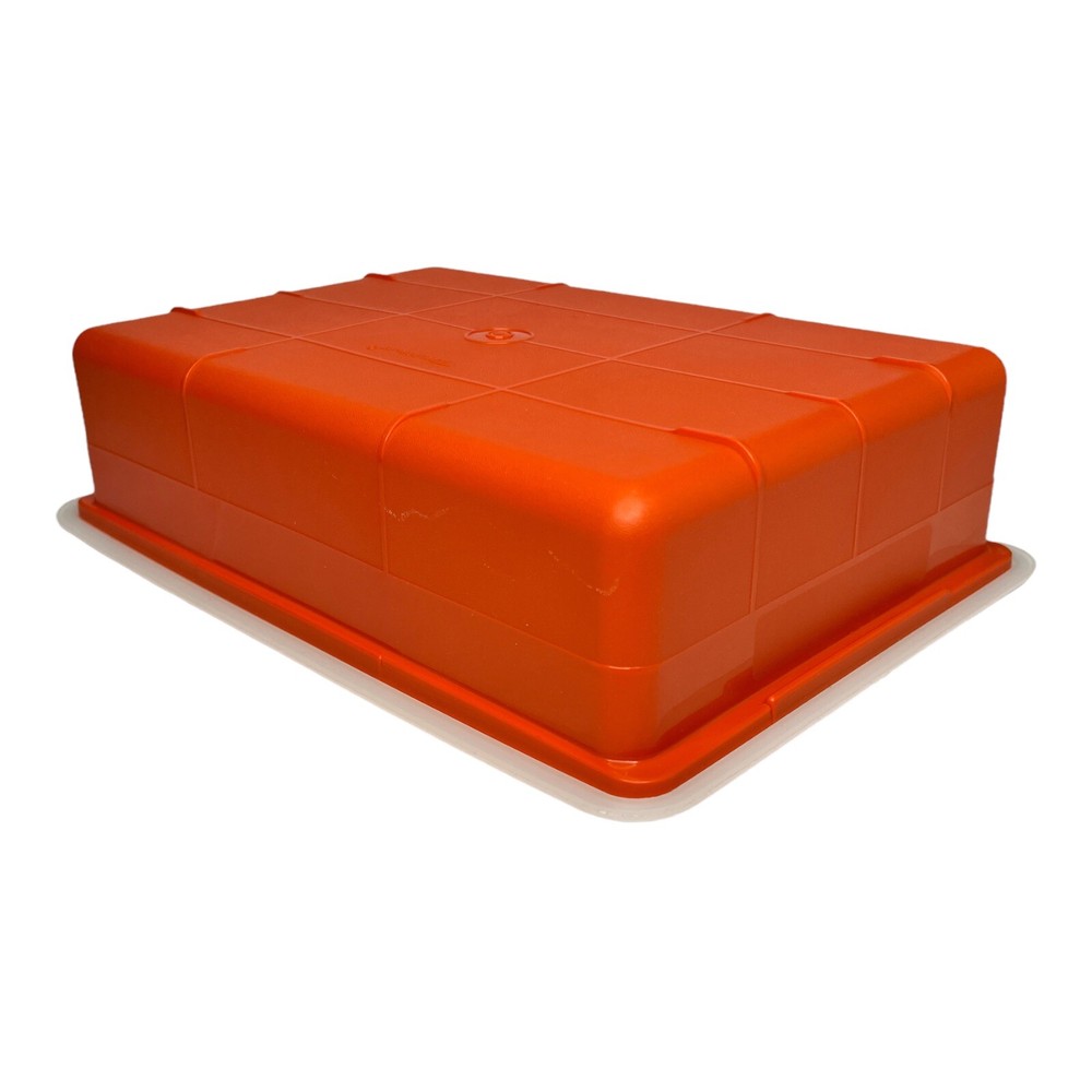 Tupperware Tuppercraft Organizer Container With Inserts - Orange - 1421 - EUC