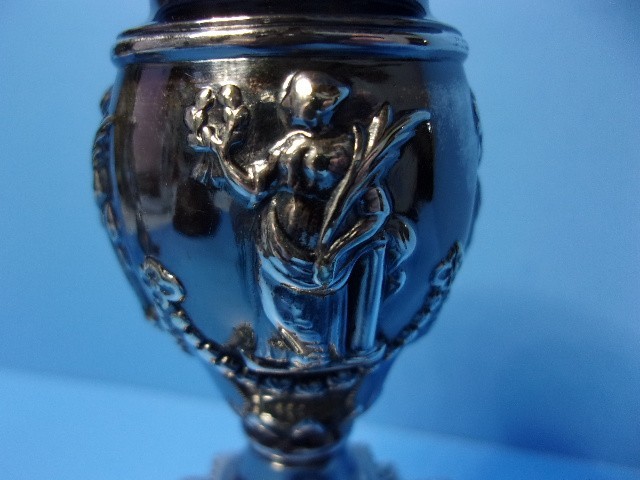 Antique Victorian Dwarf Urn Silverplate Candlesticks Richard Hodd & Son London