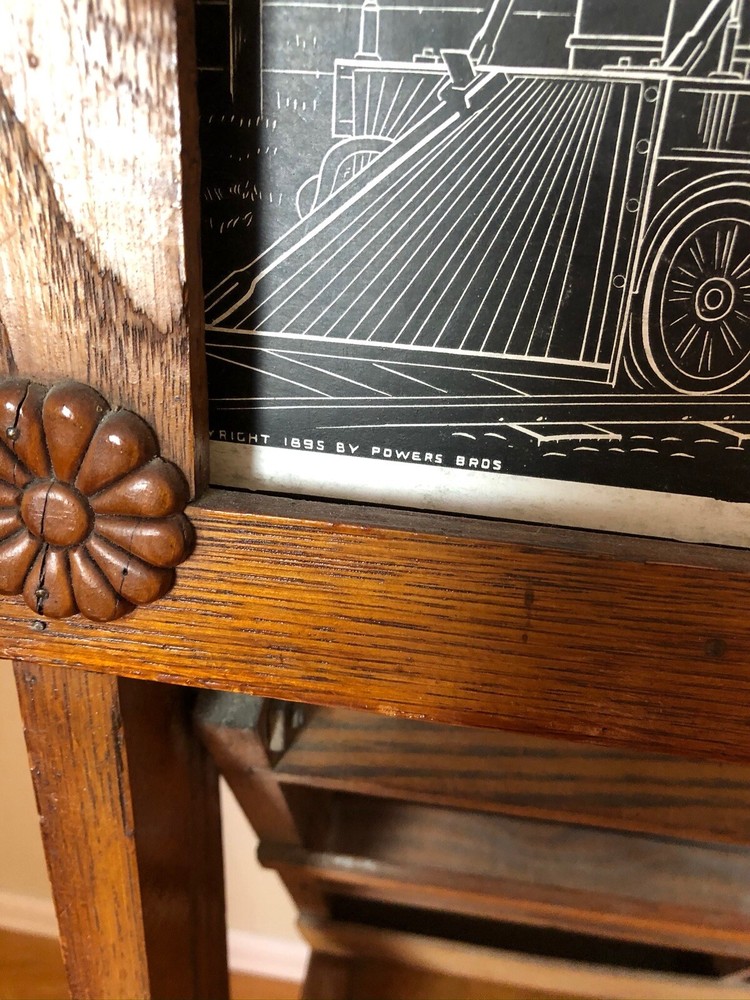 Antique Childs Desk/Easel Solid Oak With Chalk Board
