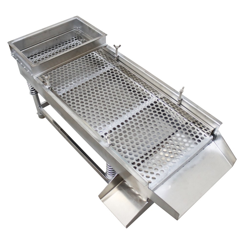 One Layer Small Stainless Steel Linear Vibrating Screen 12mm Sieve Deck Shaker