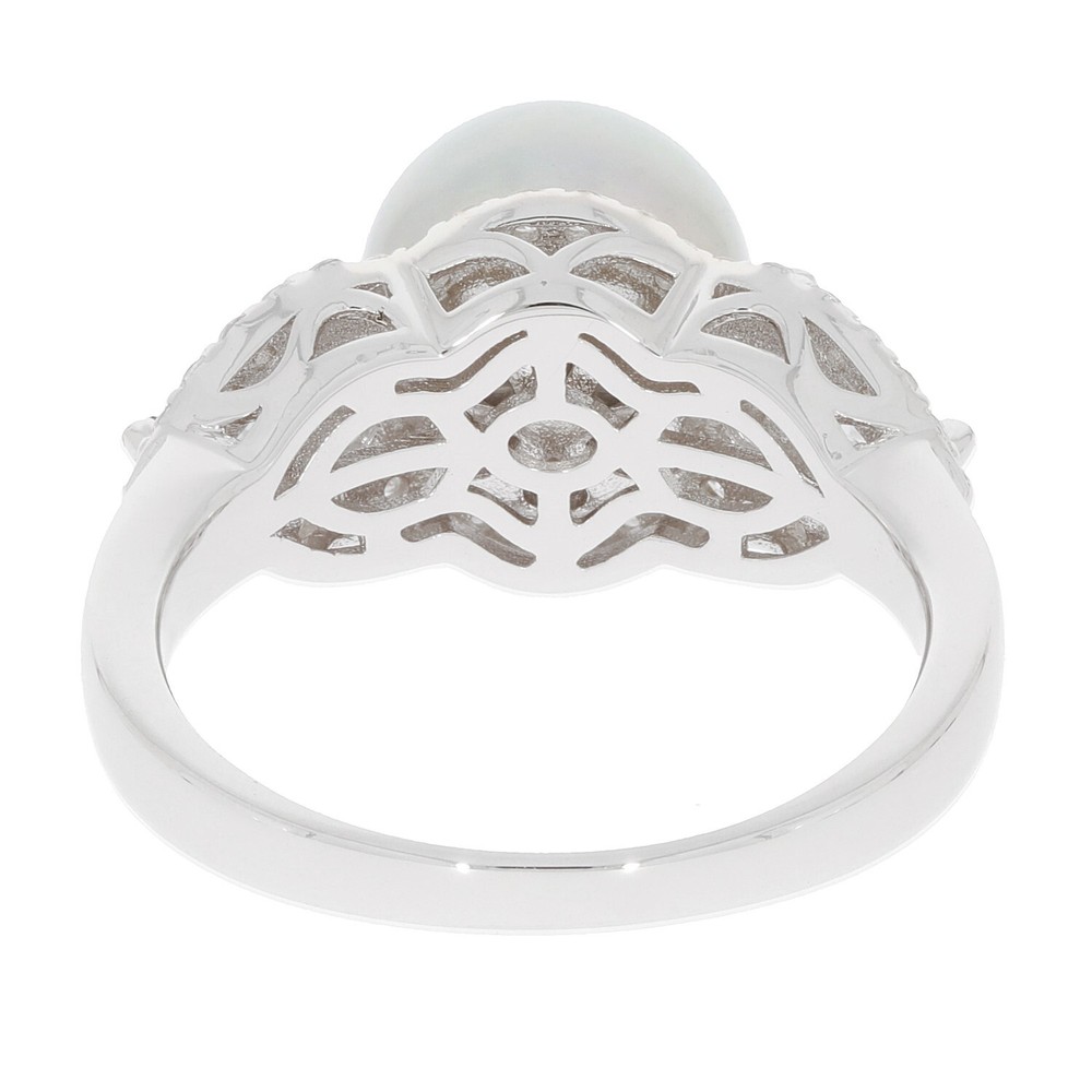Sterling Silver Semi Mount Ring Setting Round RD 9X9mm Pearl 3 Stone