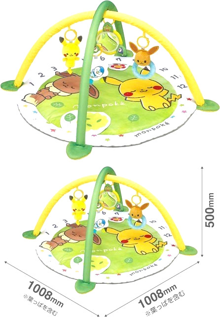 Pokemon Monpoke Baby Gym Play Mat Rattle Pikachu Eevee Newborn Toy Japan Gift