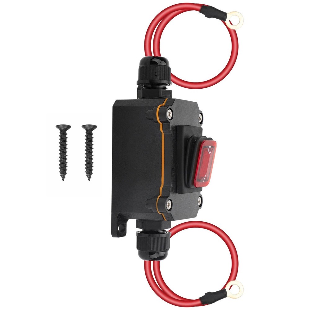 IP67 PA66 DC 12-24V Inline Cord Switch Copper Ring Power Wire On/Off Switch