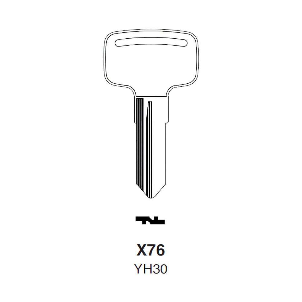YH30 / X76 Key Blank Nickel