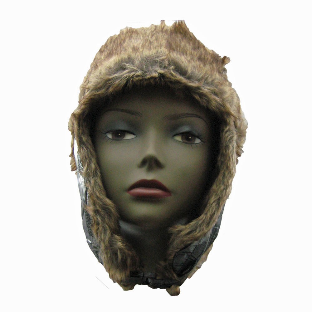 Wetherproof Warm Faux Fur Trooper Trapper Aviator Hat Glossy Plaid Pattern BK