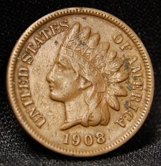 1908S INDIAN HEAD PENNY WITH VF++ DETAILS