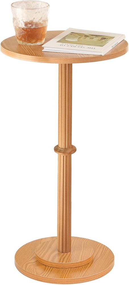 Small Side Table Small Spaces Modern Round End Table W/ Fluted Wood Drink Table