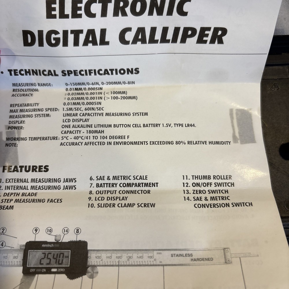 Digital Caliper 0-155mm With Hard Case