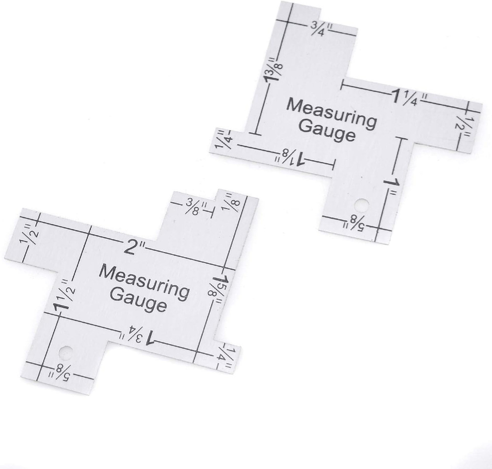2Pack Mini 2" Hand Measuring Gauge for Quilting Sewing and Patchwork,Plastic,Sil