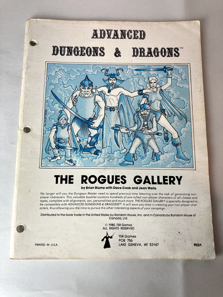 Advanced Dungeons & Dragons The Rogues Gallery - TSR 9031