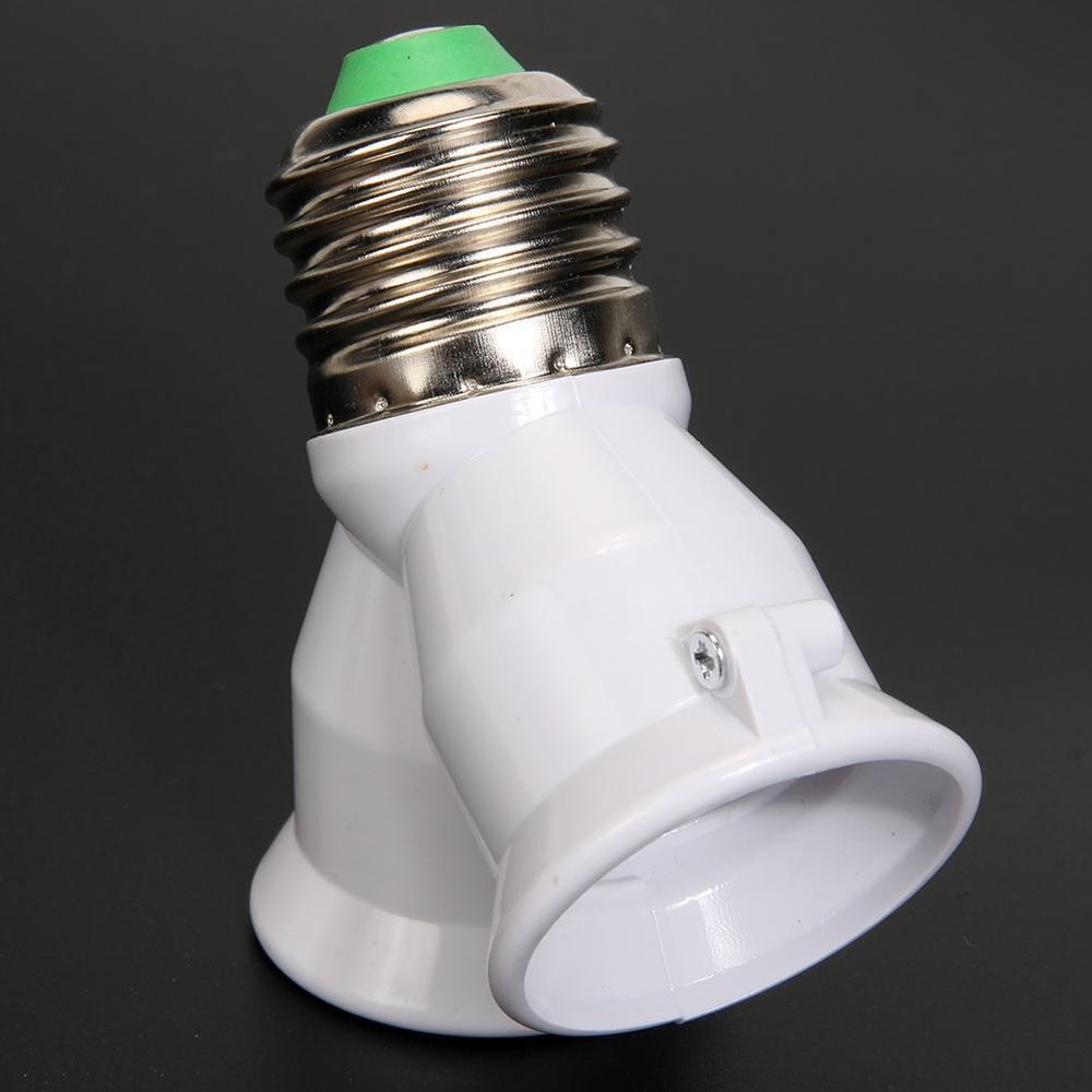 2 in 1 E27 Lamp Socket Splitter Adapter Light Double Y Bulb Base Stand Holder 2X