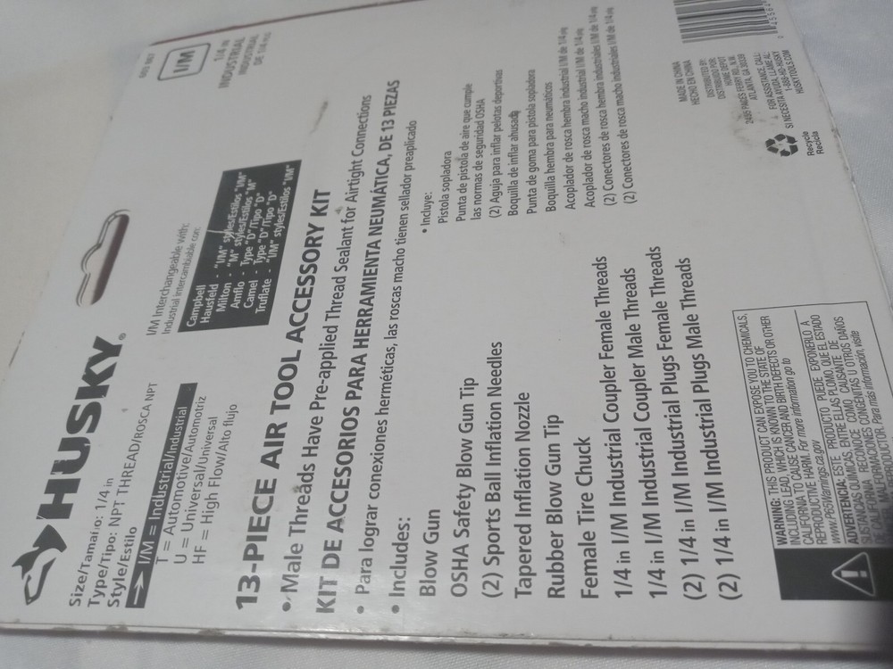 Husky 13 Piece Brass Air Compressor Accessory Kit 1/4" compressor setup