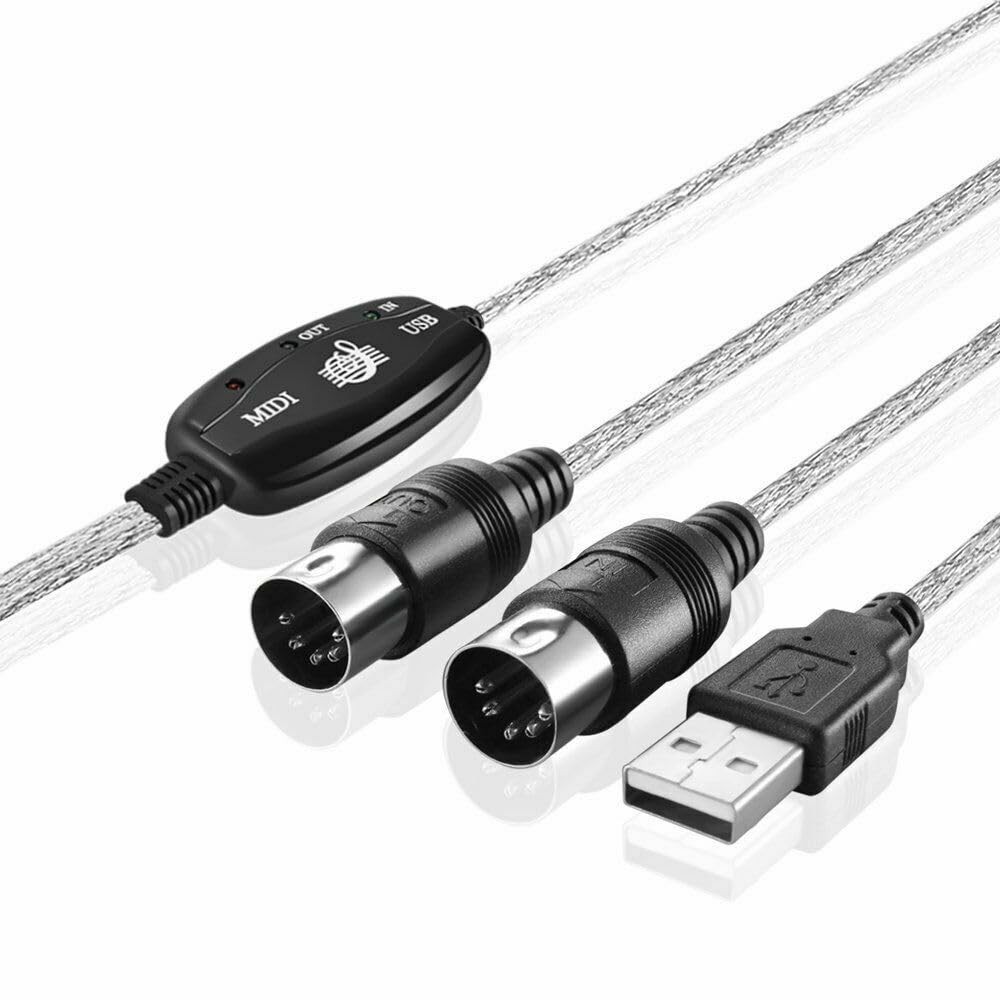 MIDI to USB Cable-Upgrade Professional Plug & Play 16 Channel Interface for K...