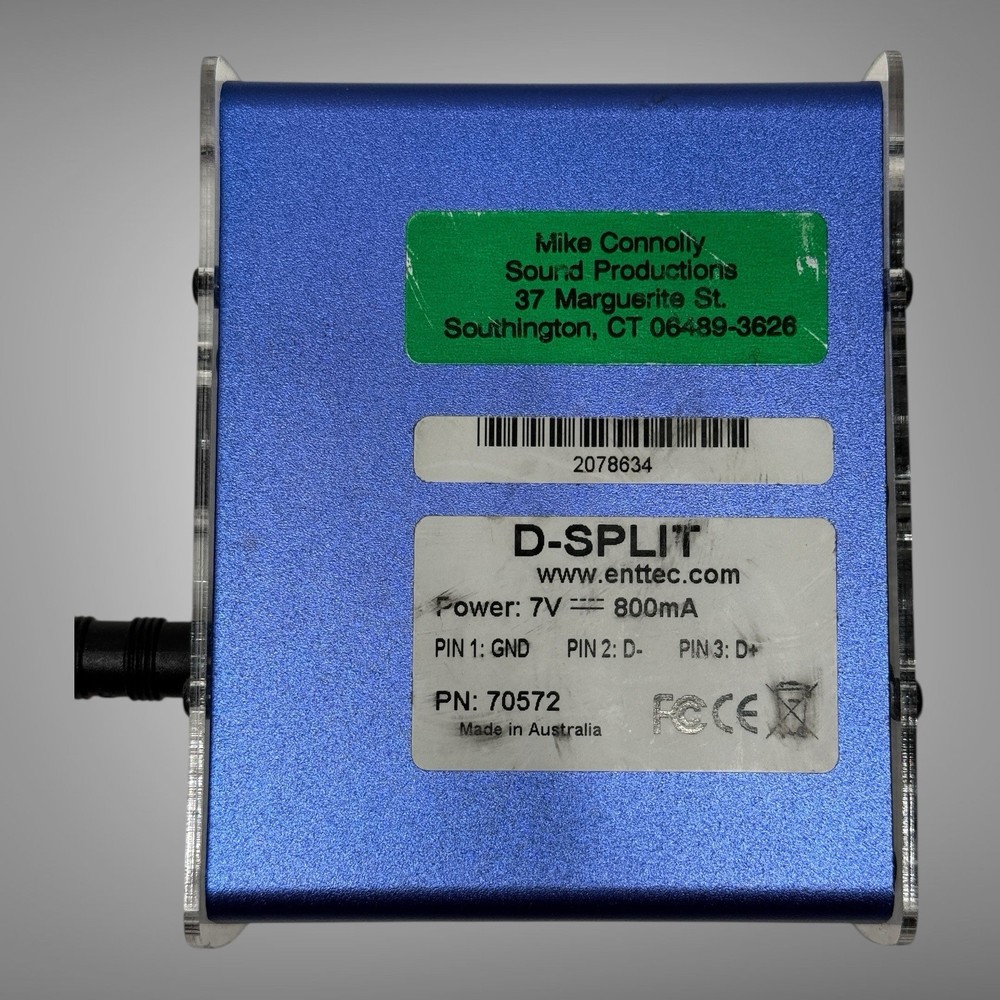 ENTTEC D-Split 4 Port Isolated DMX Splitter w Adapters Lighting Control