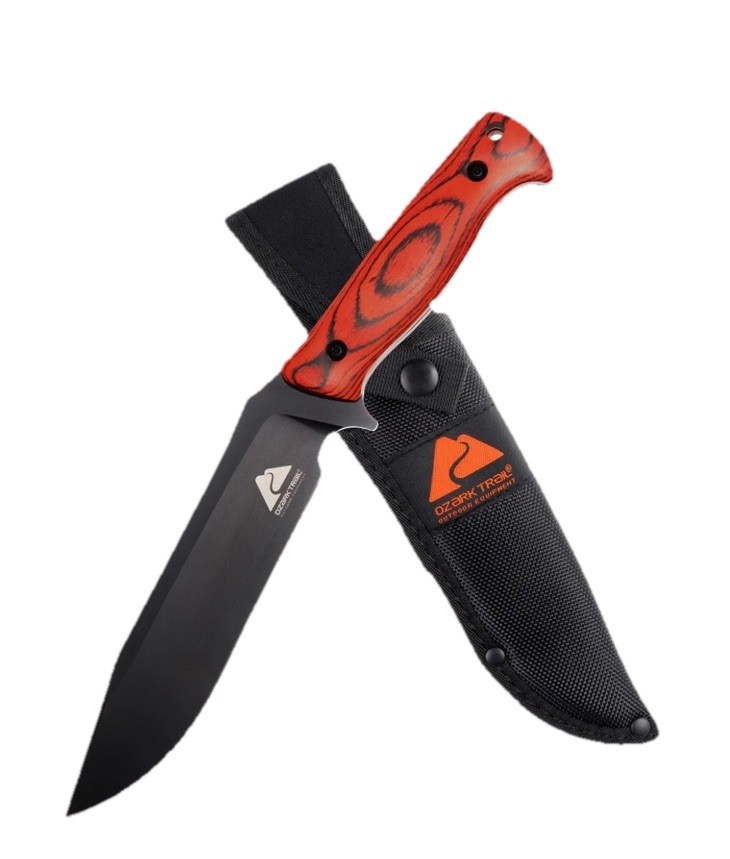 Ozark Trail Pakkawood Handle High Carbon Steel 11''Fixed Blade Hunting Knife New