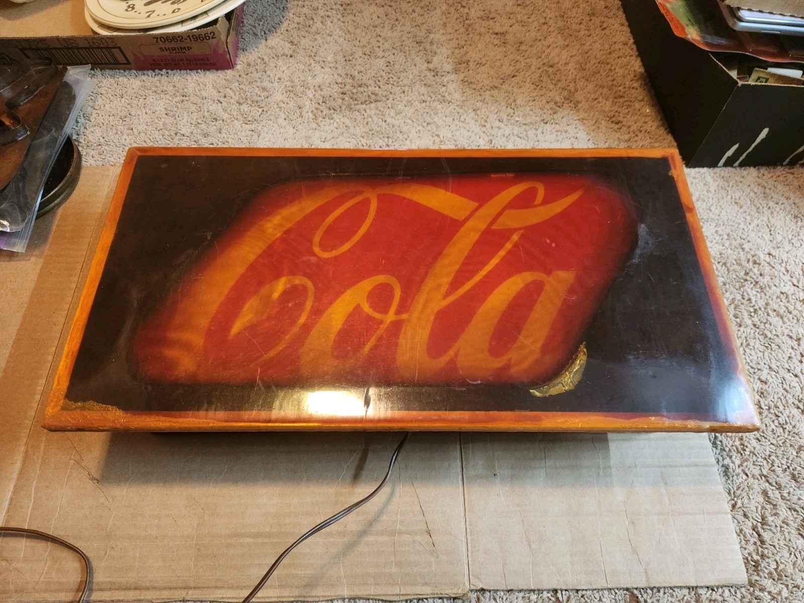 Vintage Coca-Cola Sign Light Up 60's Handmade Original Store Display