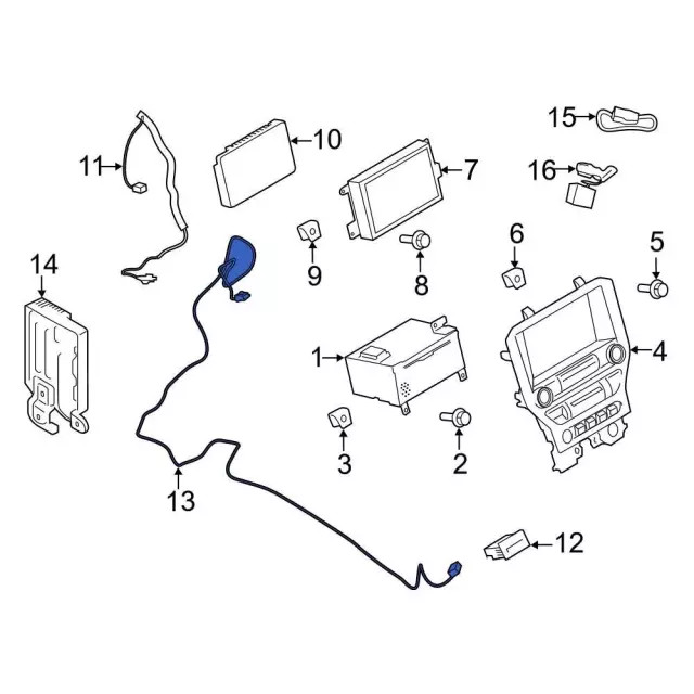 Genuine Ford GPS Navigation Control Module Connector FR3Z14D202A