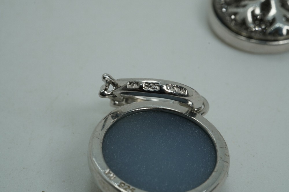 Sterling Silver & Silver Colored Druzy Pendant & Dangle Earrings Set