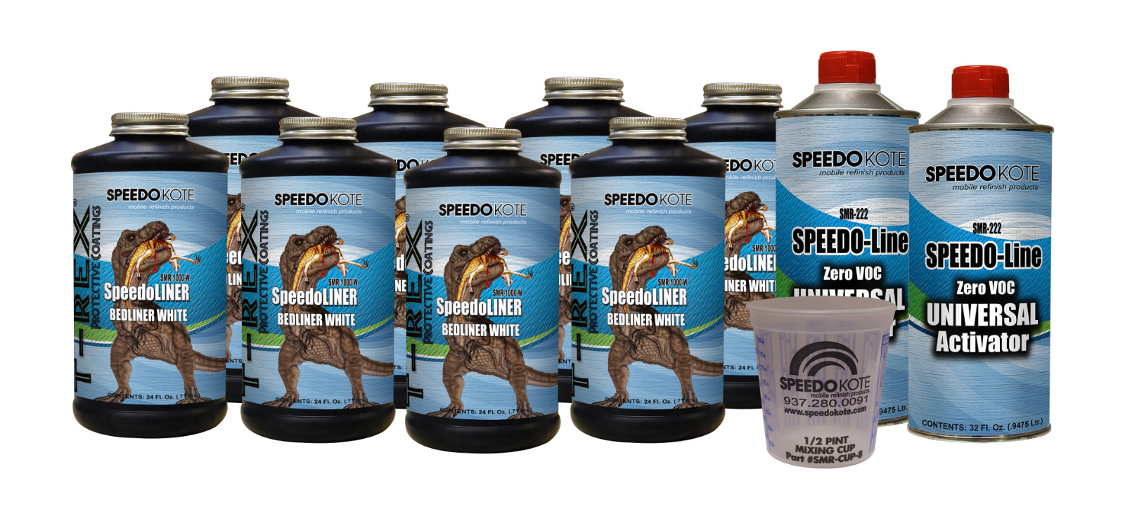 T-Rex White spray-on truck Bed Liner kit, SMR-1000W-K8NG Truck Bedliner No Gun