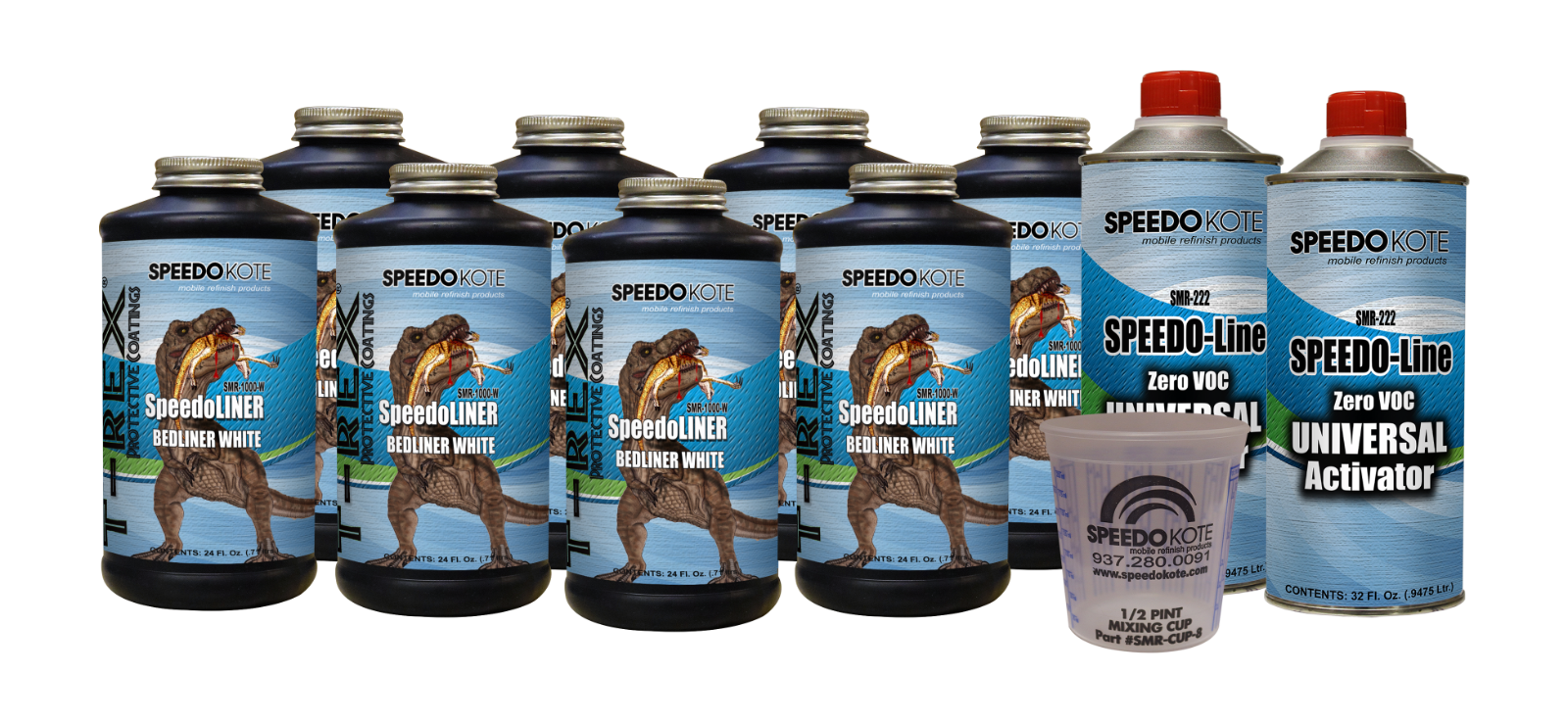 T-Rex White spray-on truck Bed Liner kit, SMR-1000W-K8NG Truck Bedliner No Gun