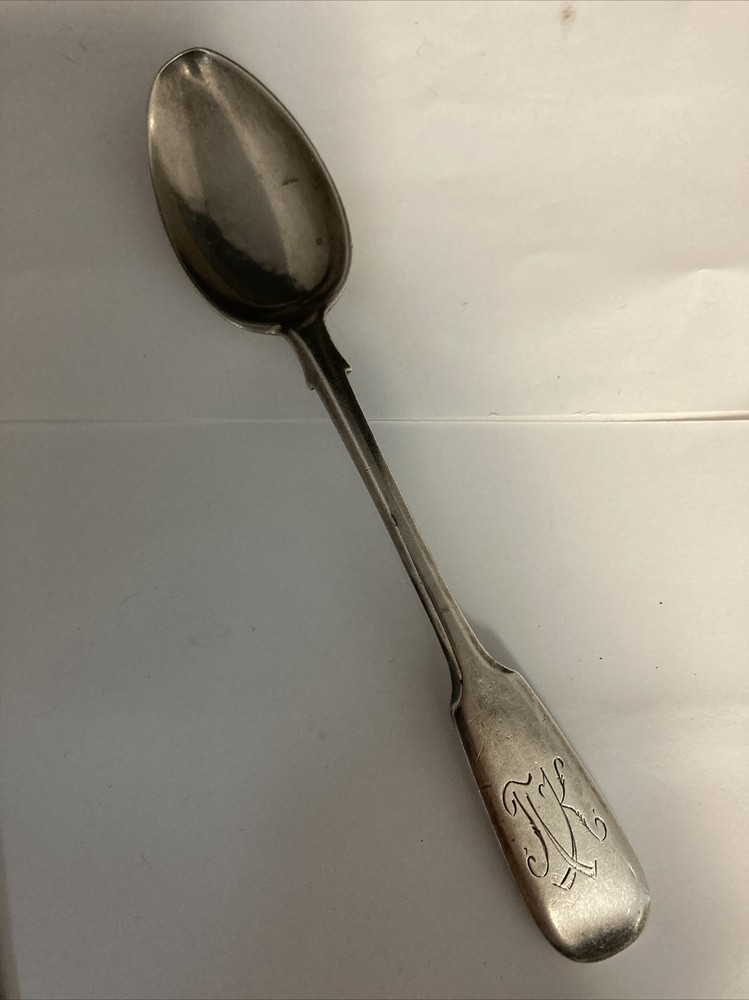 Antique 1922 Russian Solid 875 Silver Teaspoon Spoon Fiddleback Style 5.75”
