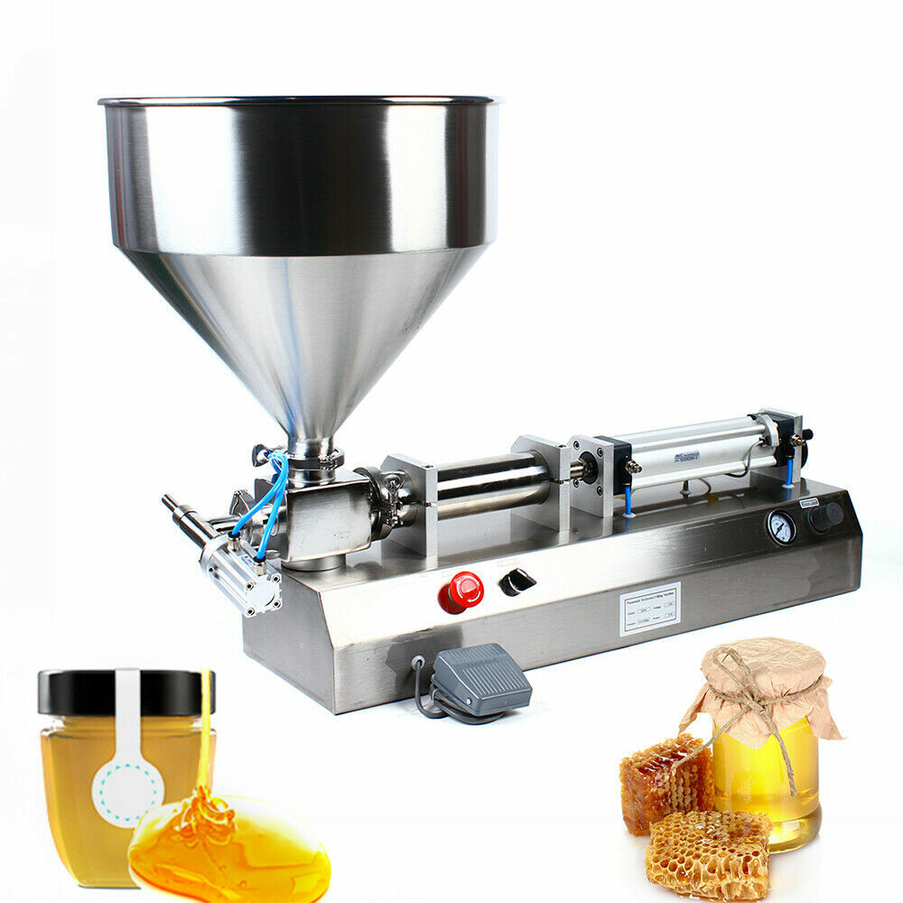 Pneumatic Filler Liquid Paste Filling Machine 50-500ml Cream Cosmetic 40L Hopper