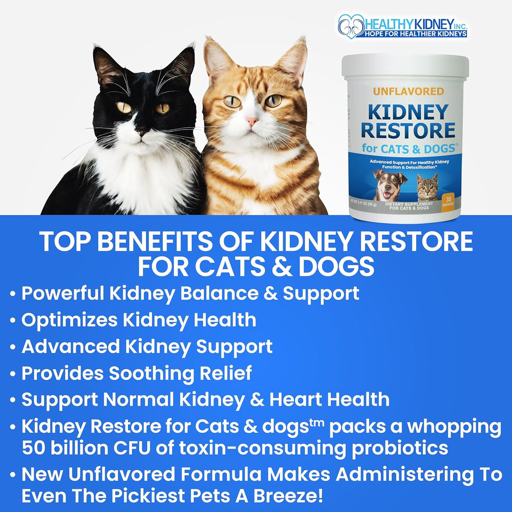 Cats & Dogs Unflavored for Supporting Normal Kidney Function, Creatinine, Pet Re