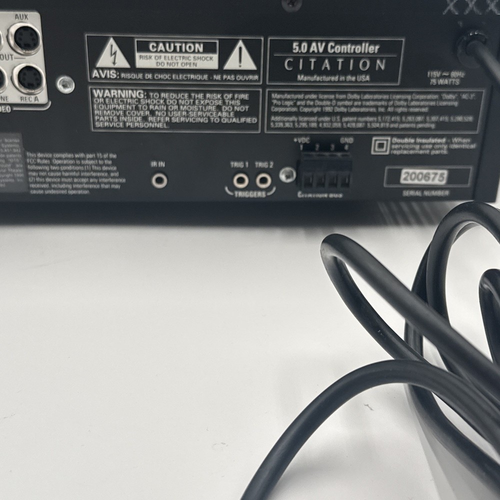 Harman International Citation 5.0 AV Controller Preamp NO REMOTE