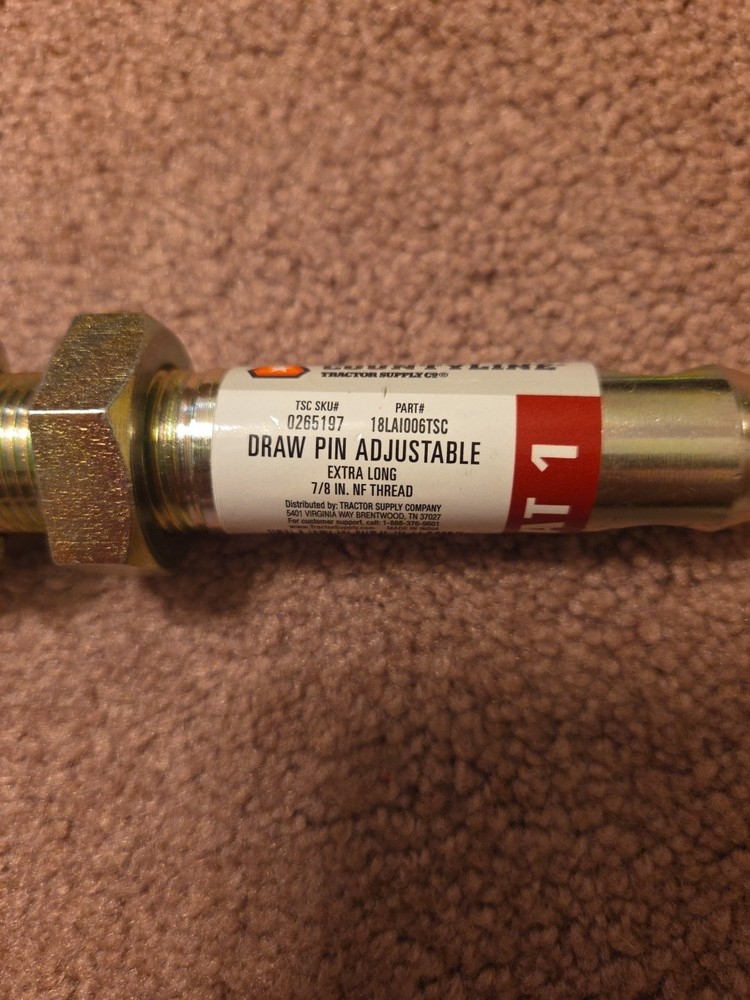Countyline Draw Pin Adjustable Extra Long 7/8 in. NG Thread