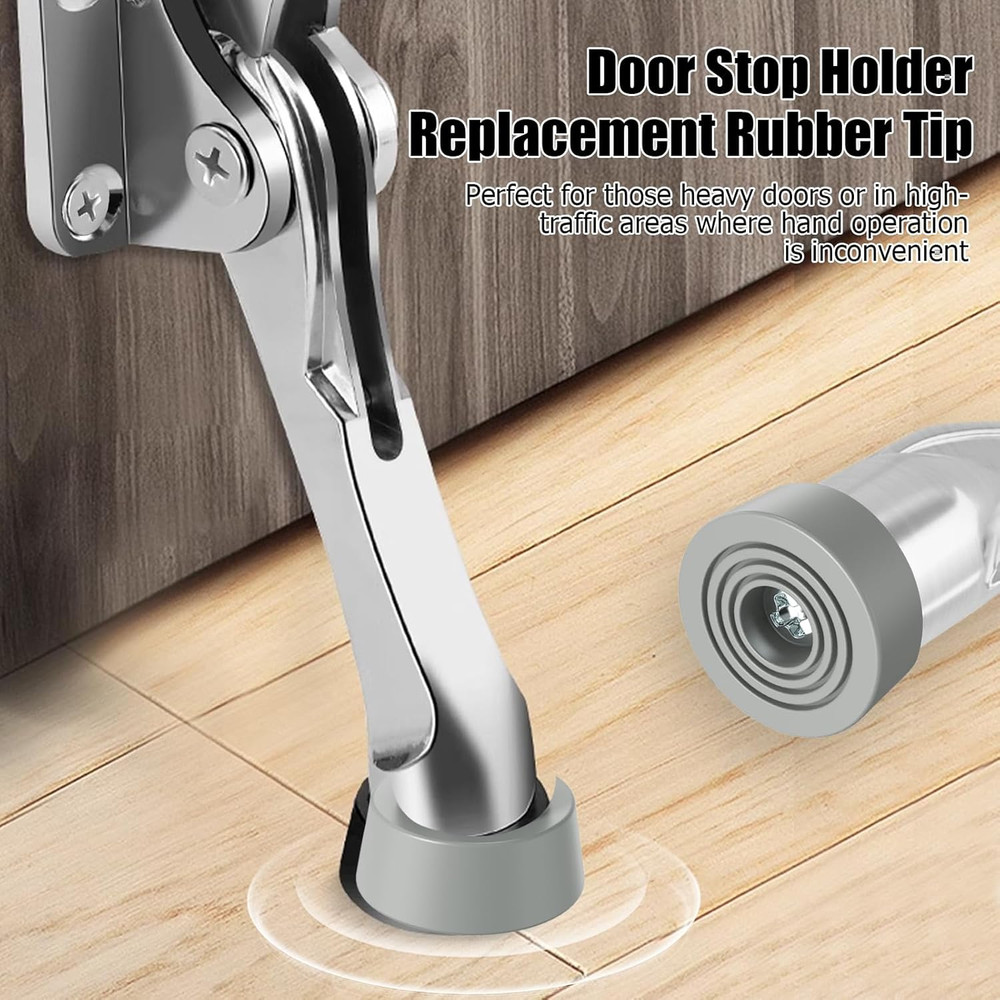 6-Pack Door Stopper Replacement Rubber Tips, Heavy Duty Kickdown Door Stop Tips