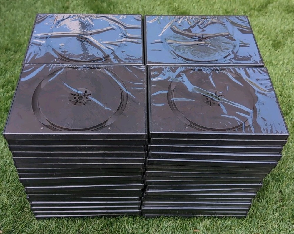 (72) Black Empty Standard Replacement Single DVD Cases Boxes