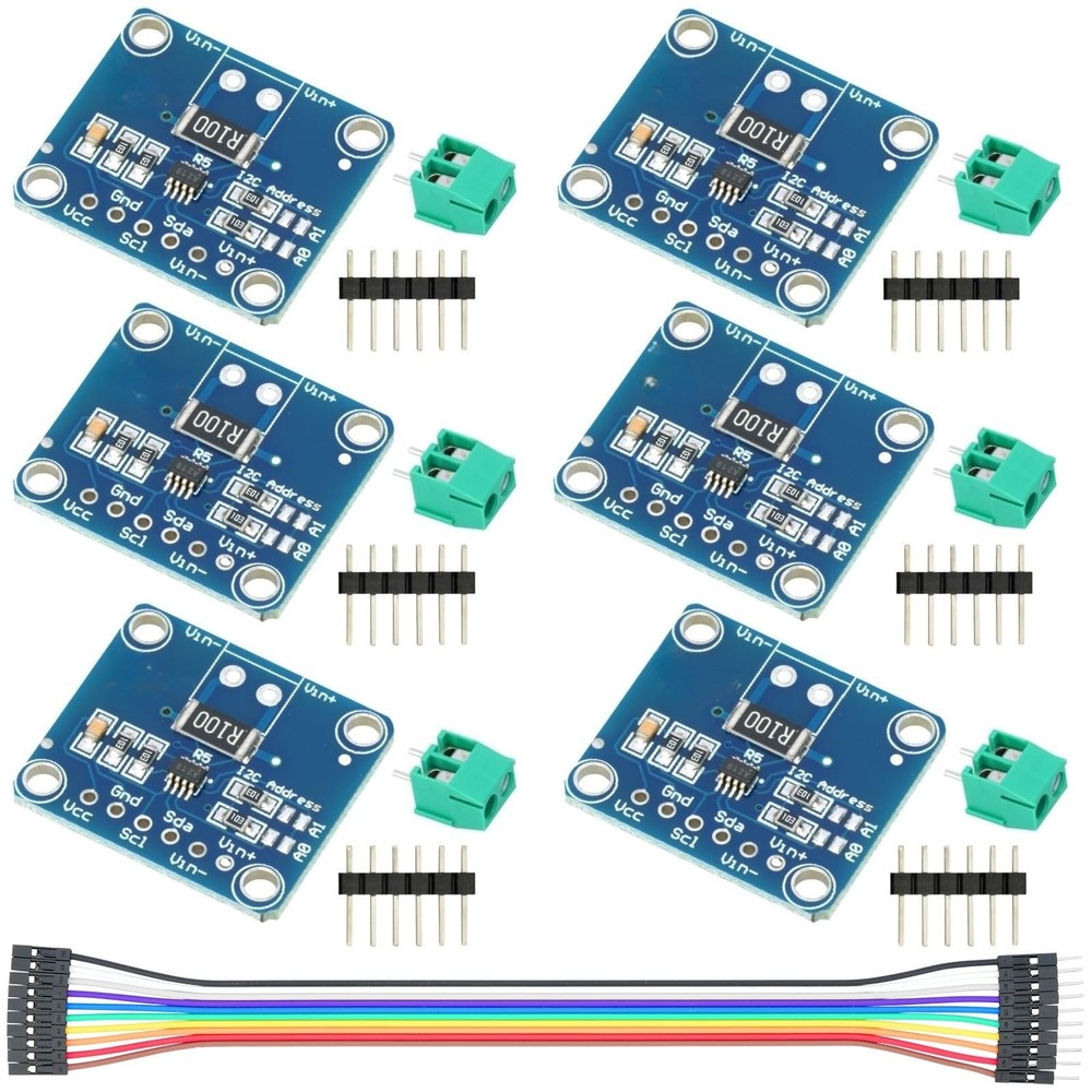6Pcs INA219 I2C Bi-Directional DC Current Power Supply Sensor Breakout Module