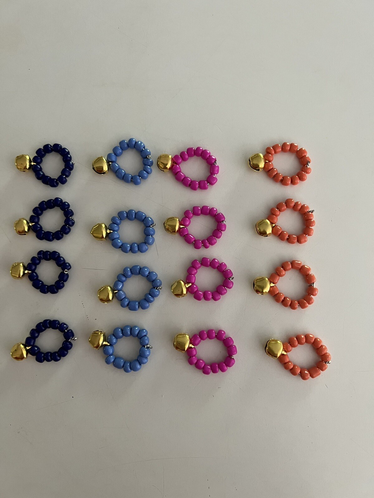 Pigeon Rings Leg Bands Parrot Birds Handmade with Bell Colorful Beads 10 Rings