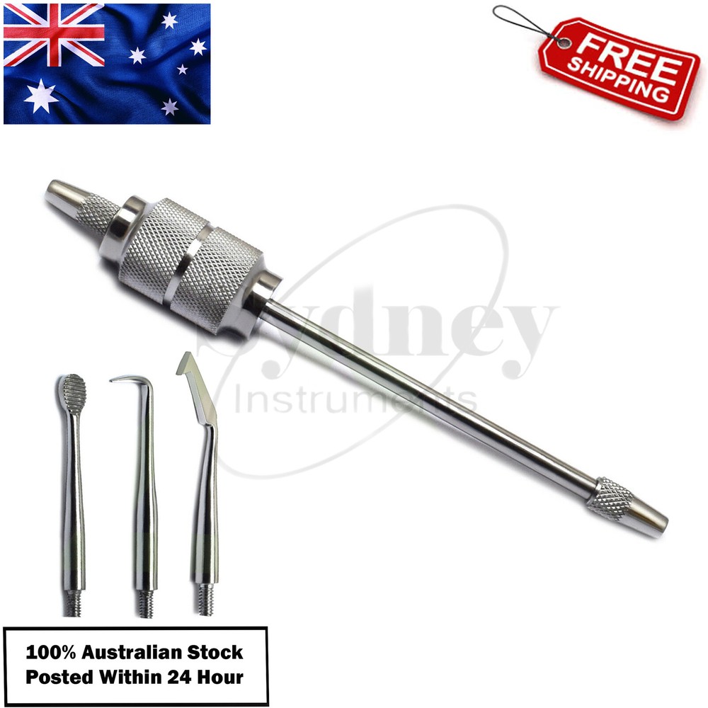 Manual Teeth Crown Remover With 3 Tips Bridge Removal Restoration Instruments