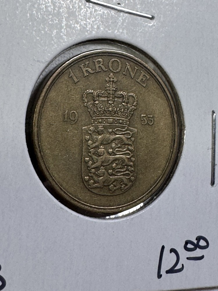 1953 Denmark 1 Krone Low Mintage