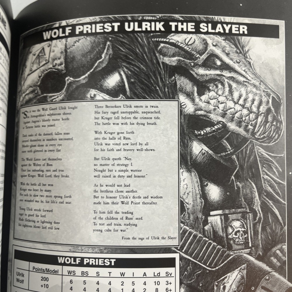 Warhammer 40K Games Workshop 2000 Space Wolves Codex Marines Supplement