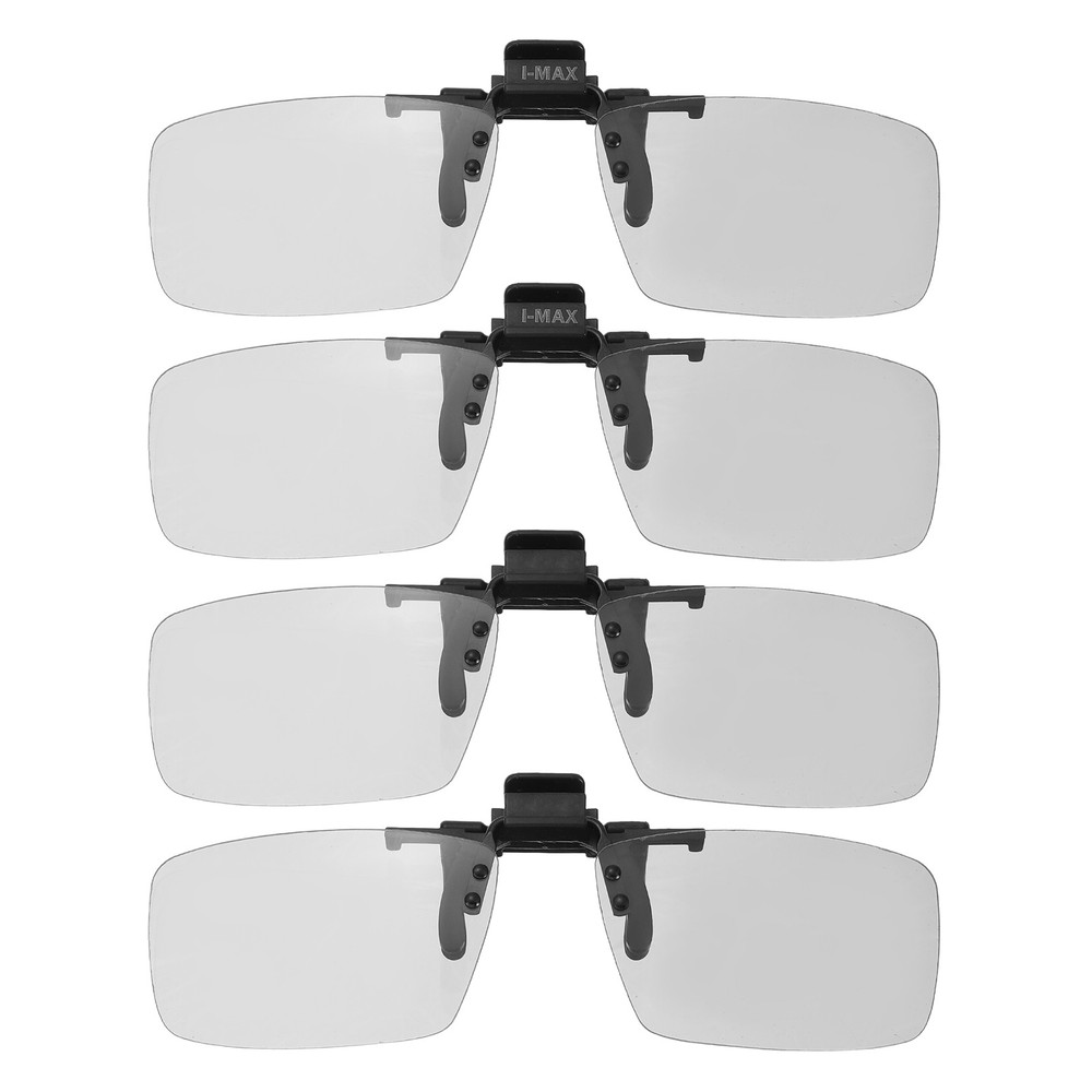 4Pcs Polarized Clip-on 3D Glasses, Passive Circular 3D Viewing Glasses Frames