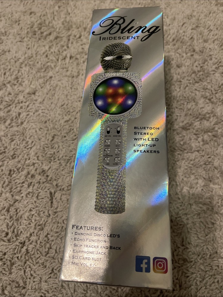 Bluetooth Karaoke Microphone - Radio Microphone Bundle (Silver Bling)