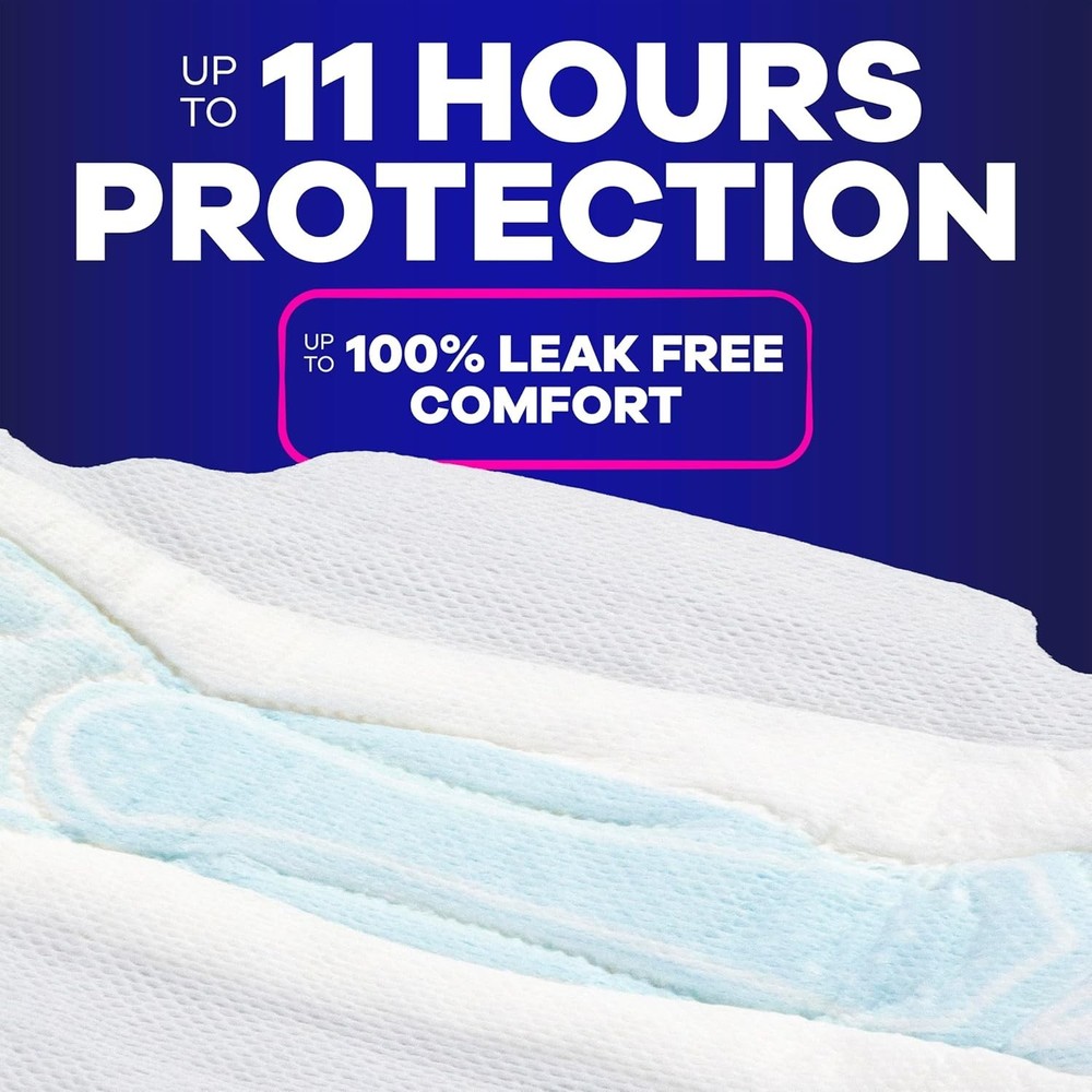 Always Maxi Pads Size 4 Overnight Absorbency Unscented 33 Count