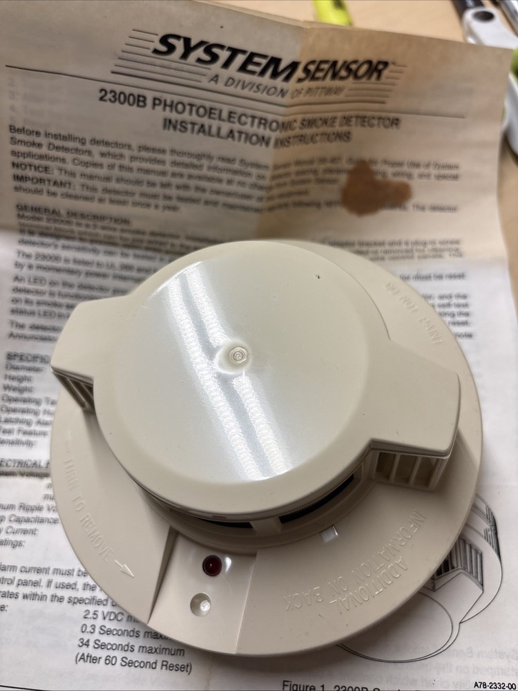 System Sensor 2300B Photoelectric Smoke Detector -no Box