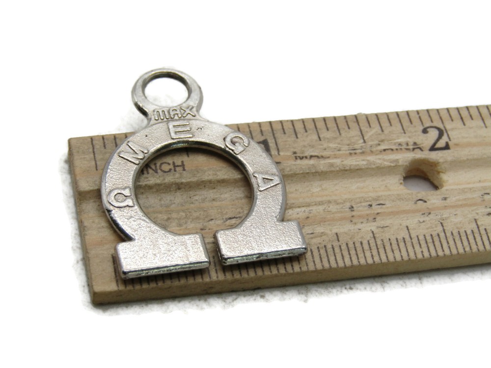 Max Omega Lettered Charm Silver Tone
