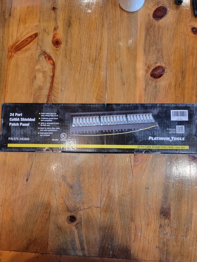 Platinum Tools 675-24C6AS 24 Port Cat6A Shielded Patch Panel
