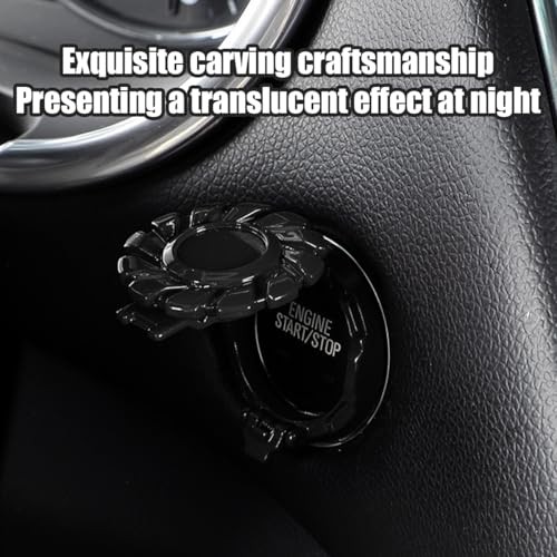 Car Push Start Button Cover, Luminous Vehicle Engine Start Stop Button Black