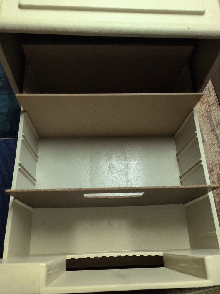 Tuf-File by STACO Stackable Hard Plastic File Cabinet Beige MCM #1