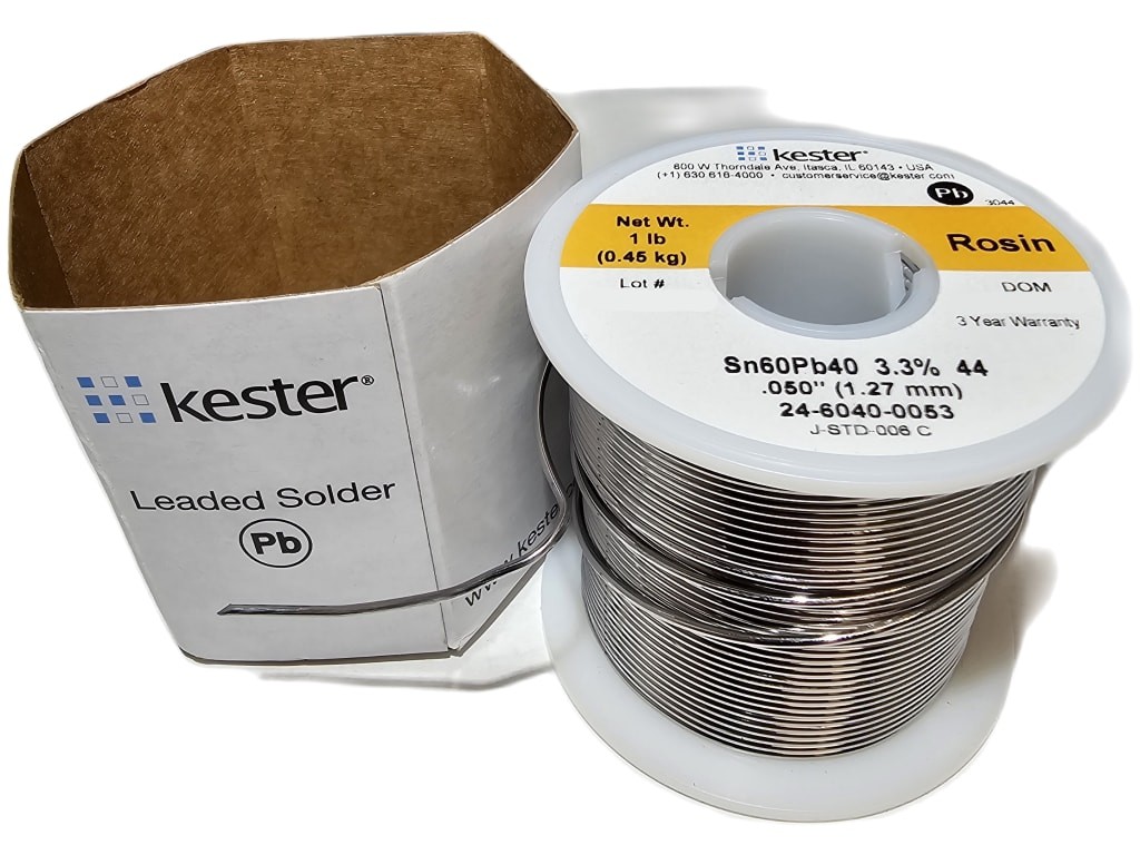 Kester 24-6040-0053 - Flux-Cored Solder Wire, Rosin Core, Leaded, Sn60Pb40,