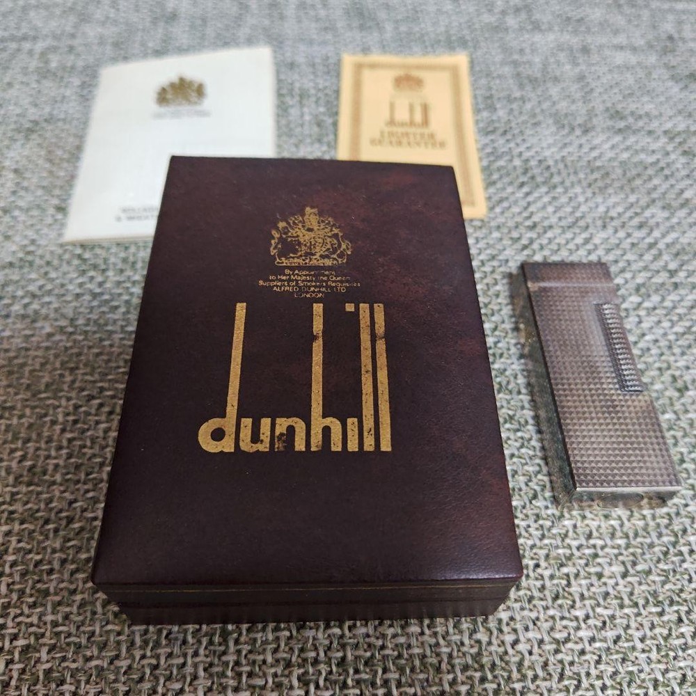 Swiss silver dunhill lighter with case
