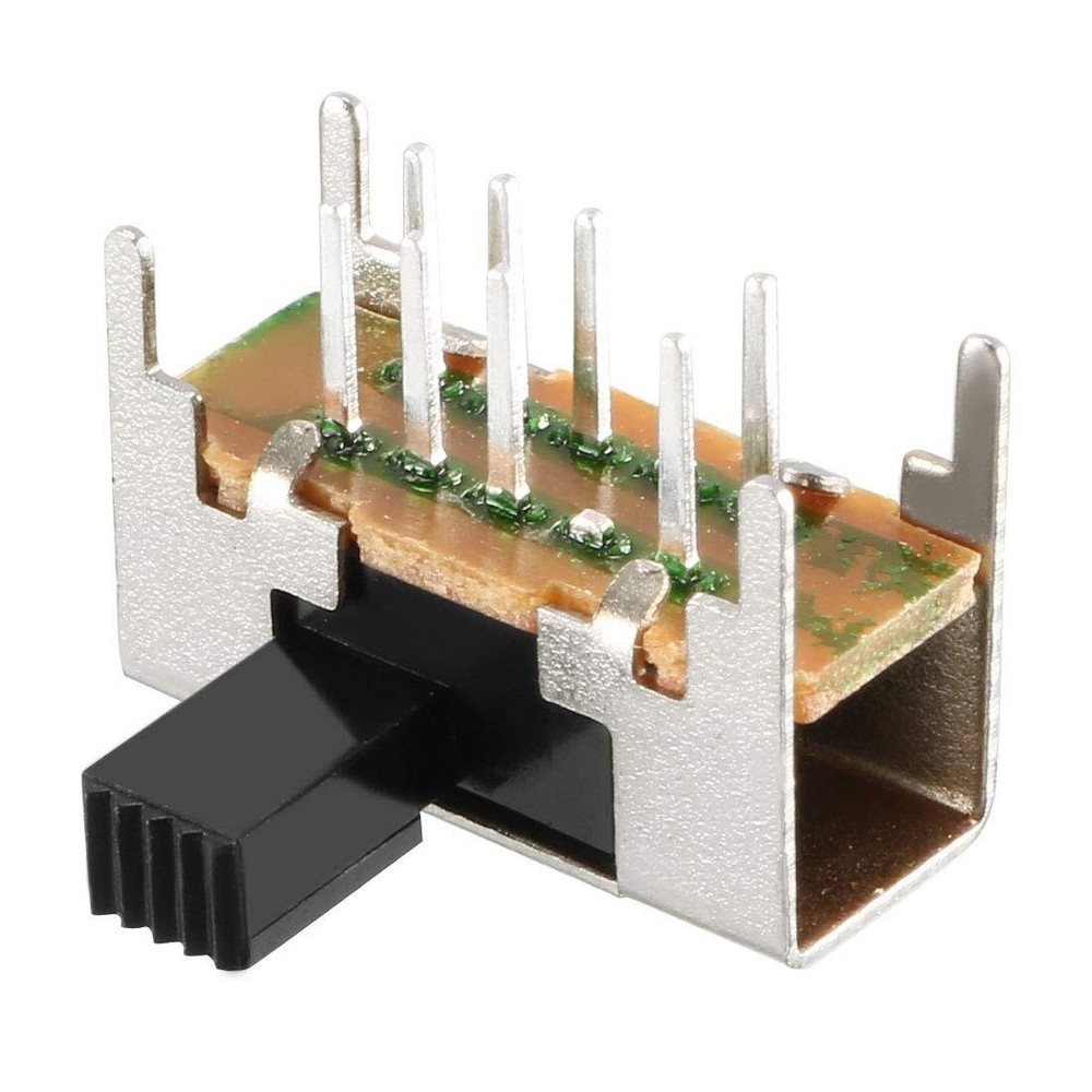 30pc 6mm Horizontal Slide Toggle Switch DP3T 2P3T 8 Terminals PCB Panel Latching