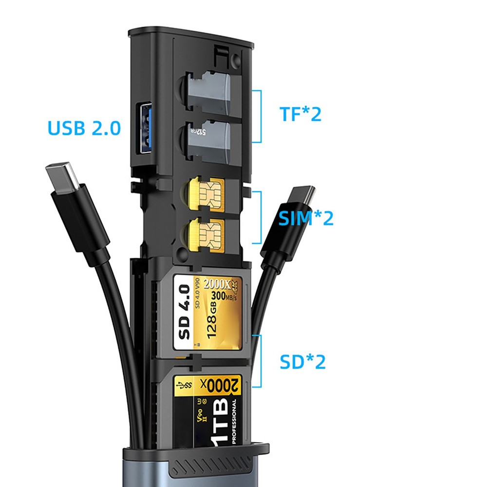 Universal Smart Adapter Card Storage Data Cable USB Box Card Reader Box
