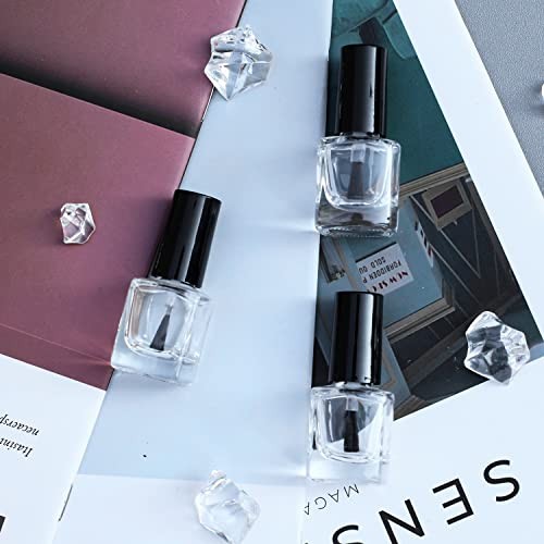 6PCS Empty Nail Polish Bottles with Funnel, Empty Fingernail Polish Bottles 5ML